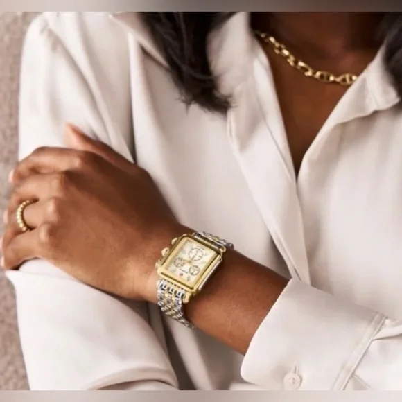 đź‘‘âś…PRICE FIRMâś… Beautiful MICHELE Signature Mid Deco 29mm Bracelet Watch - Picture 13 of 17